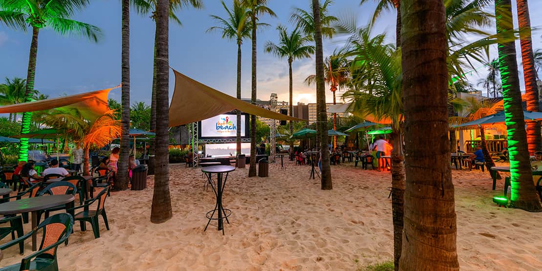 espaço para eventos na praia do hot beach olimpia